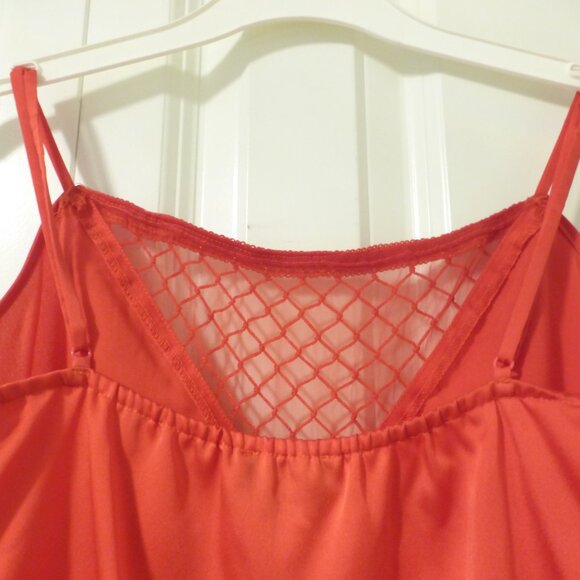 BEBE bright orange satin top with tassels and bubble hem - Picture 6 of 11